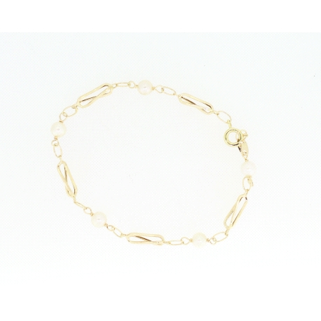 PULSERA EN ORO CON PERLAS