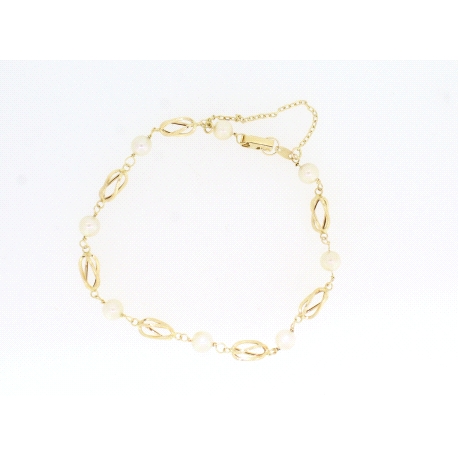 PULSERA EN ORO CON PERLAS