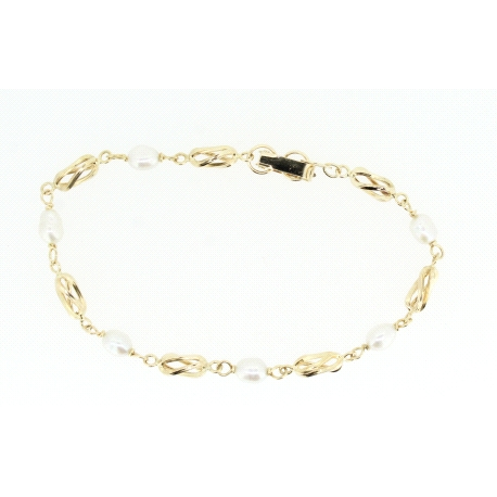 PULSERA EN ORO DE 18KT CON PERLAS