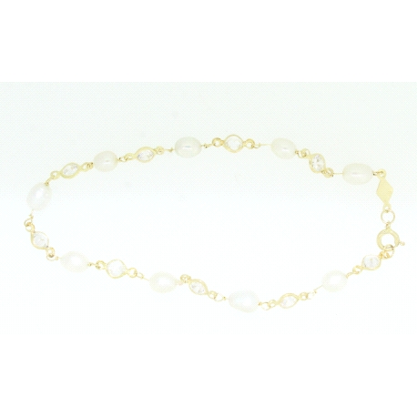 PULSERA EN ORO DE 18KT CON PERLAS