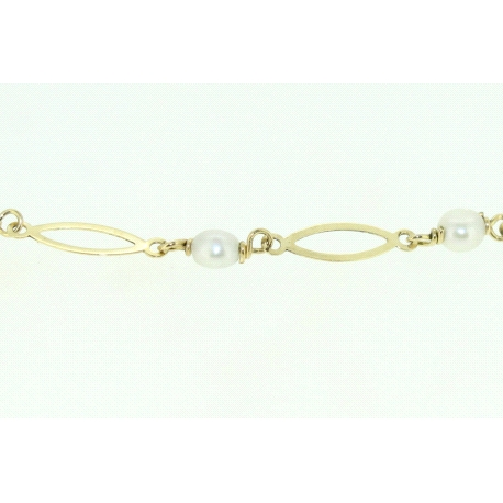 PULSERA DE PERLAS EN ORO DE 18KT