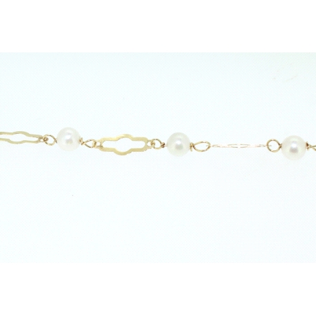 PULSERA EN ORO DE 18KT CON PERLAS