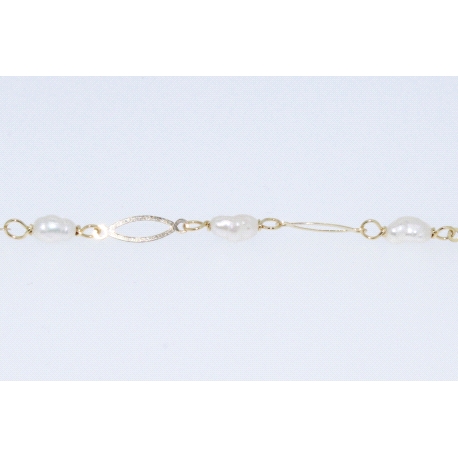 PULSERA EN ORO DE 18KT CON PERLAS