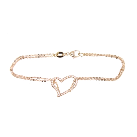 PULSERA CORAZON EN ORO CON 0.20 CT EN BRILLANTES