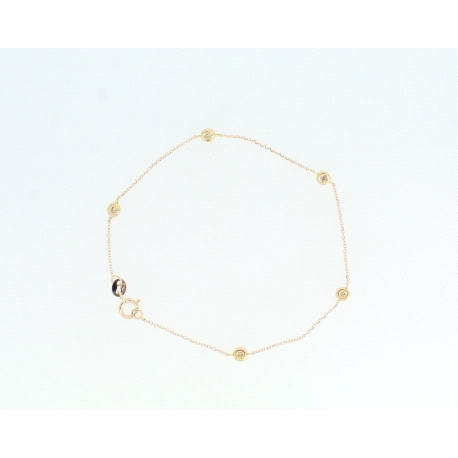 PULSERA EN ORO ROSA CON 0.07 CT EN BRILLANTES