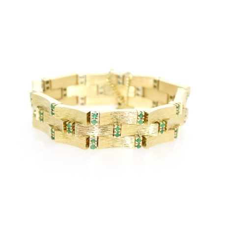 PULSERA DE DISEÑO EN ORO CON ESMERALDAS