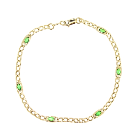 PULSERA BILBAO EN ORO CON ESMERALDAS