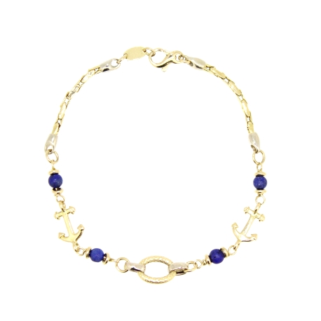 PULSERA DE DISEÑO EN ORO CON LAPISLAZULI