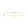 PULSERA  EN ORO CON CORAZONES Y CIRCONITAS