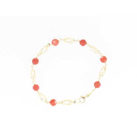 PULSERA EN ORO CON CORALES