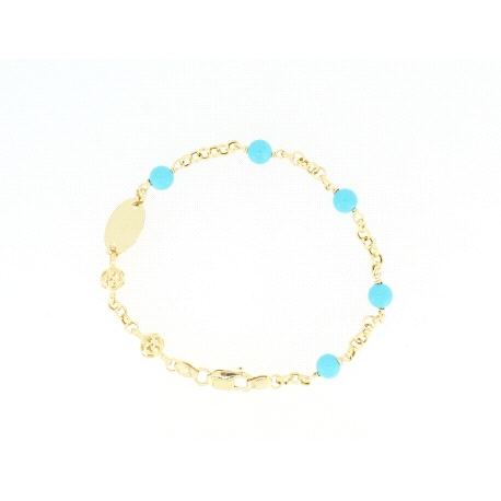 PULSERA EN ORO CON TURQUESAS