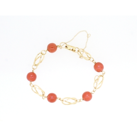 PULSERA EN ORO CON CORALES