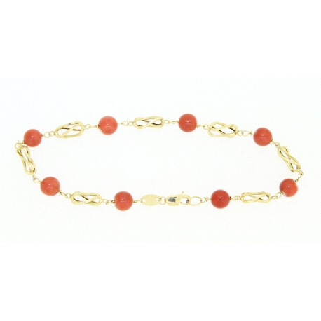 PULSERA EN ORO DE 18KT CON CORALES