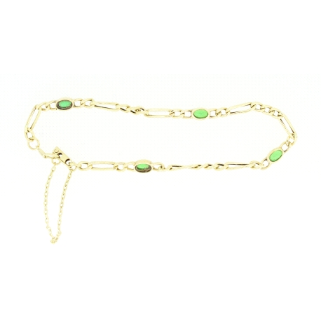 PULSERA BARBADA EN ORO CON ESMERALDAS