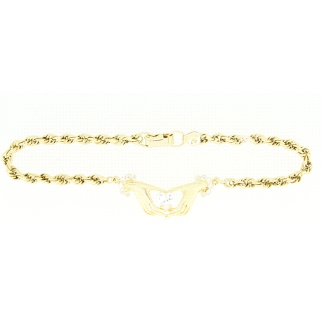 PULSERA MANO EN ORO CON CIRCONITAS