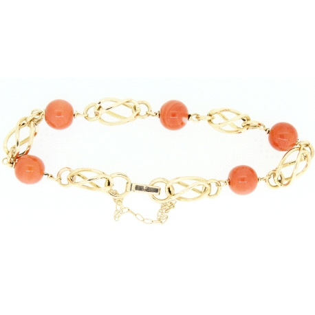 PULSERA EN ORO DE 18KT CON CORALES