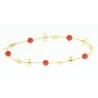 PULSERA EN ORO DE 18KT CON CORALES