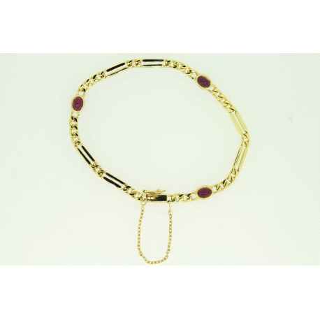 PULSERA BARBADA EN ORO CON RUBIES