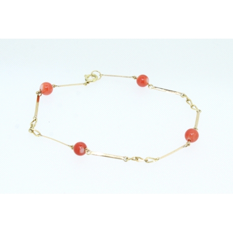 PULSERA EN ORO CON CORALES DE 5,3MM