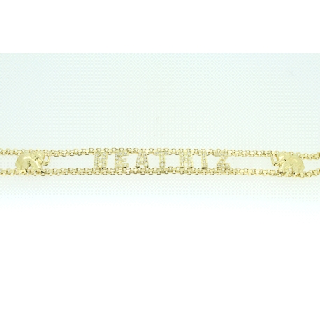 PULSERA BEATRIZ EN ORO CON CIRCONITAS