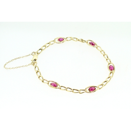 PULSERA EN ORO CON RUBIES