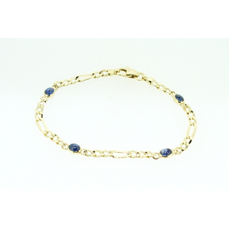 PULSERA BARBADA EN ORO CON ZAFIROS