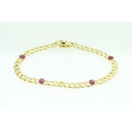 PULSERA EN ORO CON RUBIES CABUJON