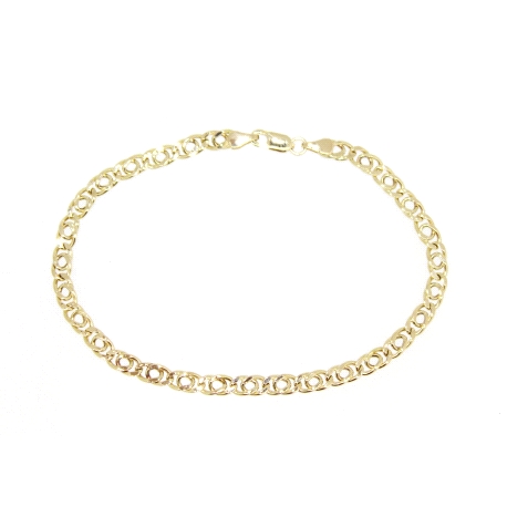 PULSERA BARBADA DOBLE EN ORO DE 18 KT