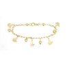 PULSERA EN ORO CON CISNES Y CORAZONES