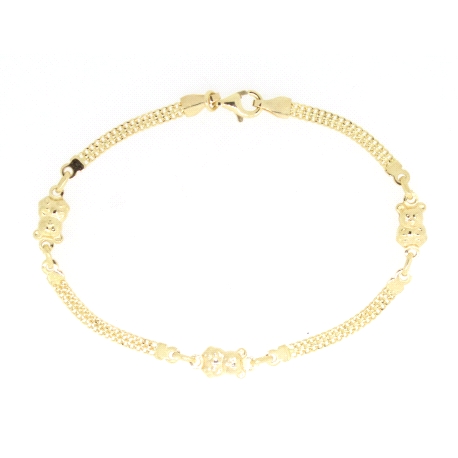 PULSERA DE DISEÑO EN ORO CON OSOS