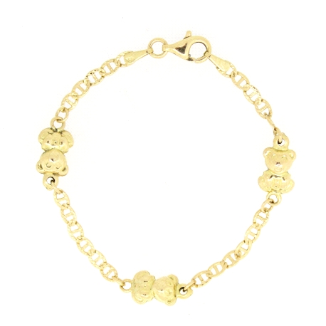 PULSERA 18 KT MODELO ANCLA CON OSOS