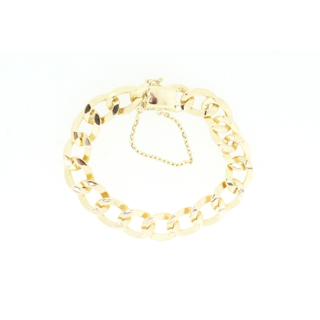 PULSERA ESLABON BARBADA EN ORO DE 18KT