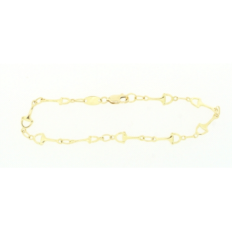 PULSERA ESLABON ESTRIBO EN ORO DE 18KT