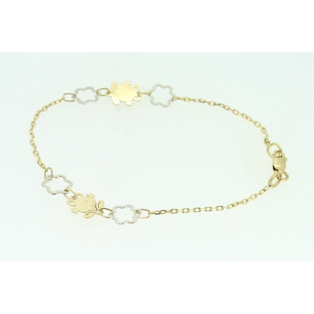 PULSERA EN ORO BLANCO Y AMARILLO