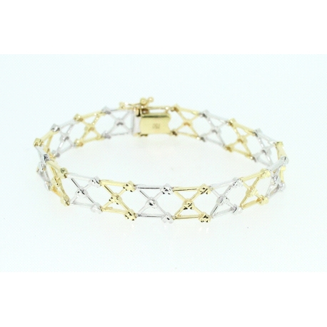 PULSERA EN ORO BLANCO Y AMARILLO DE 18KT