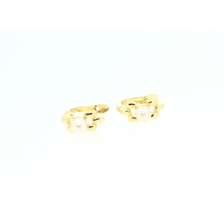 PENDIENTES EN ORO DE 18 KT CON PERLA