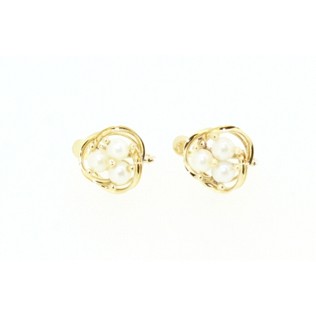 PENDIENTES CON PERLAS EN ORO DE 18KT