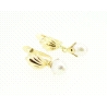 PENDIENTES EN ORO DE 18KT CON  PERLAS