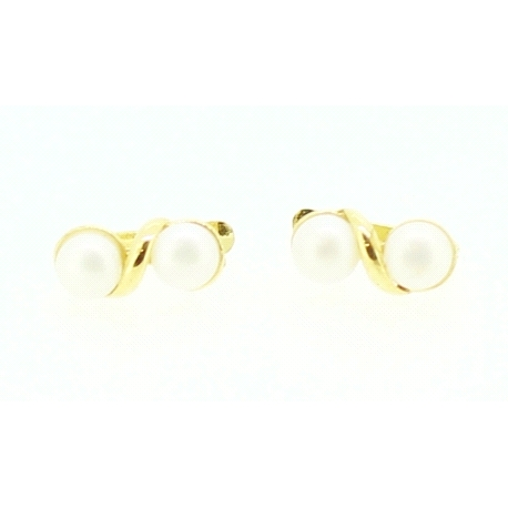 PENDIENTES EN ORO DE 18KT CON PERLAS