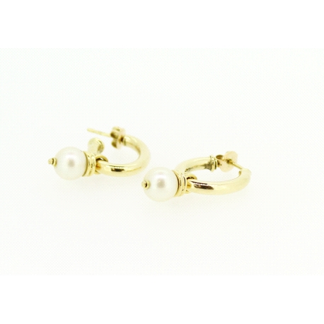 PENDIENTES EN ORO DE 18KT CON PERLAS