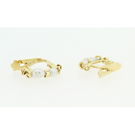 PENDIENTES EN ORO DE 18KT CON PERLAS