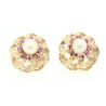 PENDIENTES EN ORO CON PERLAS Y RUBIES