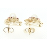 PENDIENTES EN ORO CON PERLAS Y RUBIES