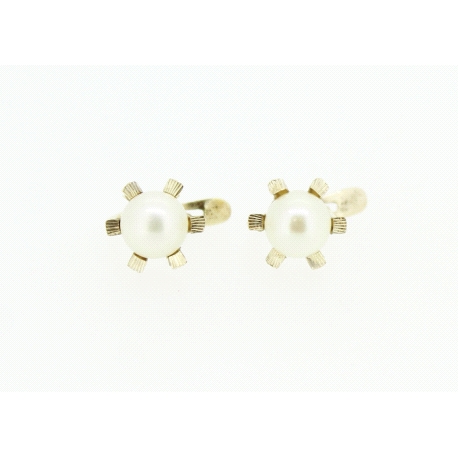 PENDIENTES EN ORO DE 18KT CON PERLAS