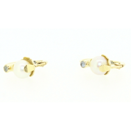 PENDIENTES EN ORO DE 18KT CON PERLAS