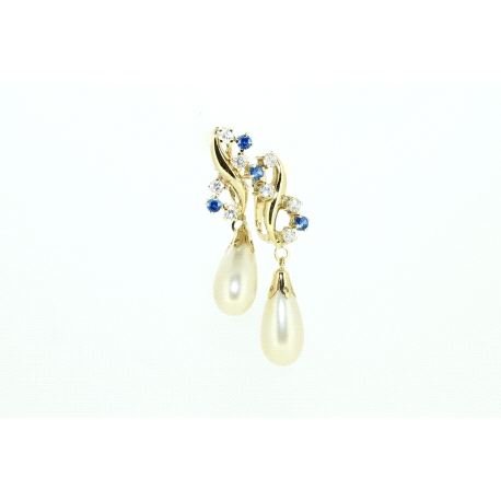 PENDIENTES EN ORO DE 18KT CON PERLAS