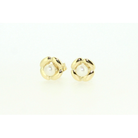 PENDIENTES EN ORO DE 18KT CON PERLAS