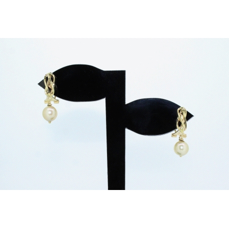 PENDIENTES EN ORO CON PERLAS DE 7MM