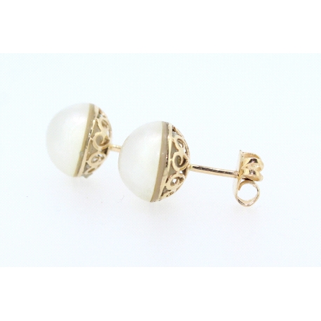 PENDIENTES EN ORO CON PERLAS NATURALES