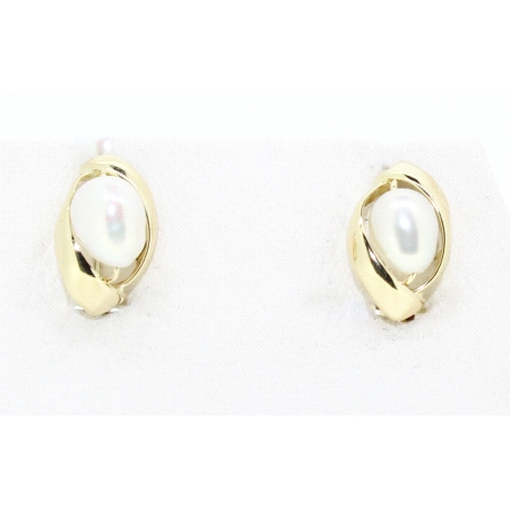 PENDIENTES EN ORO CON PERLAS NATURALES